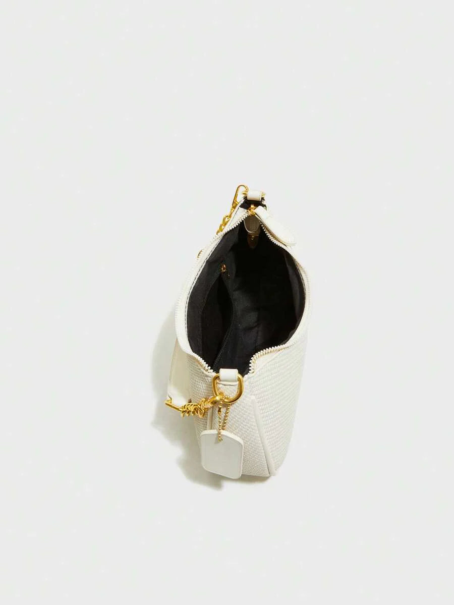 White Ladies' Shoulder Bag Made Of PU Material