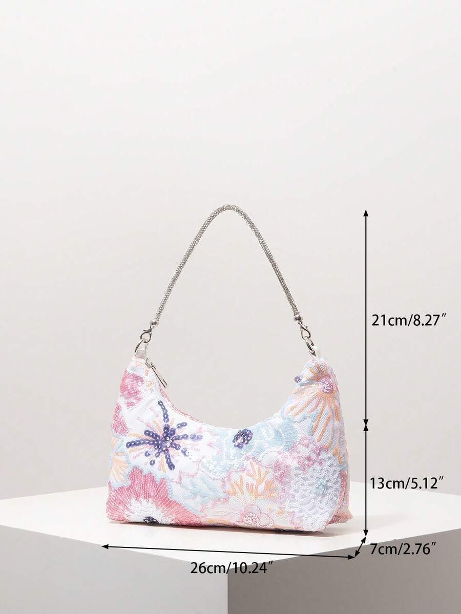 Random Pattern Shoulder Bag, Sequin Bag