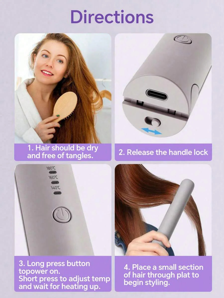 HYUNDAI 2-In-1 Mini Wireless Tourmaline Ceramic Hair Curler