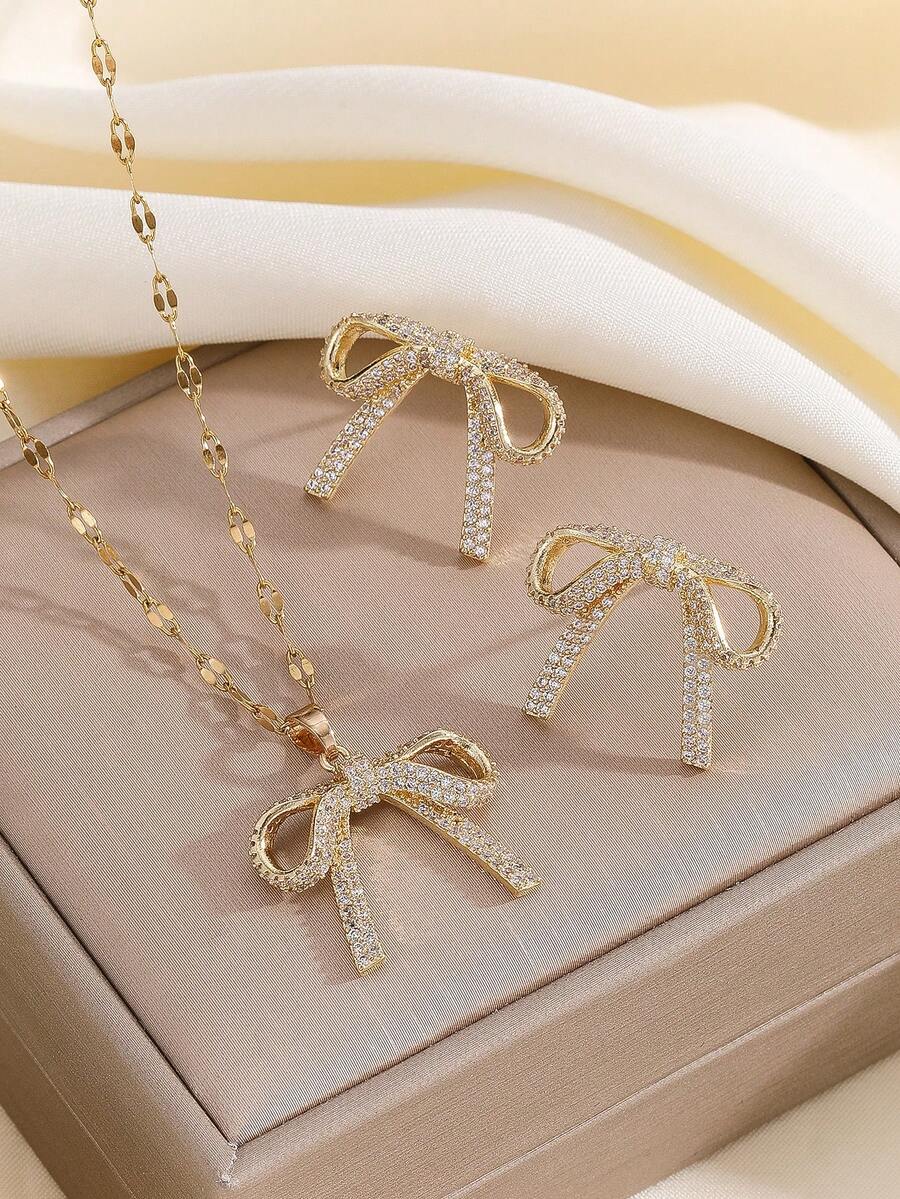 1 Set Stainless Steel Necklace & Earrings