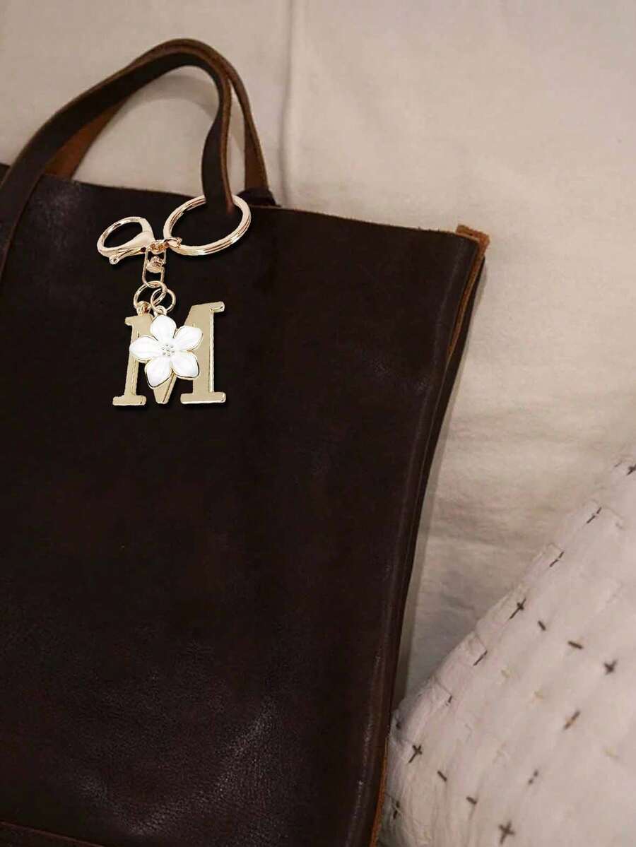 Elegant Metal Heart-Shaped Letter Keychain