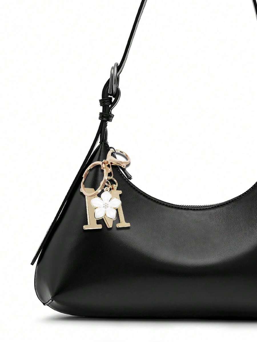 Elegant Metal Heart-Shaped Letter Keychain