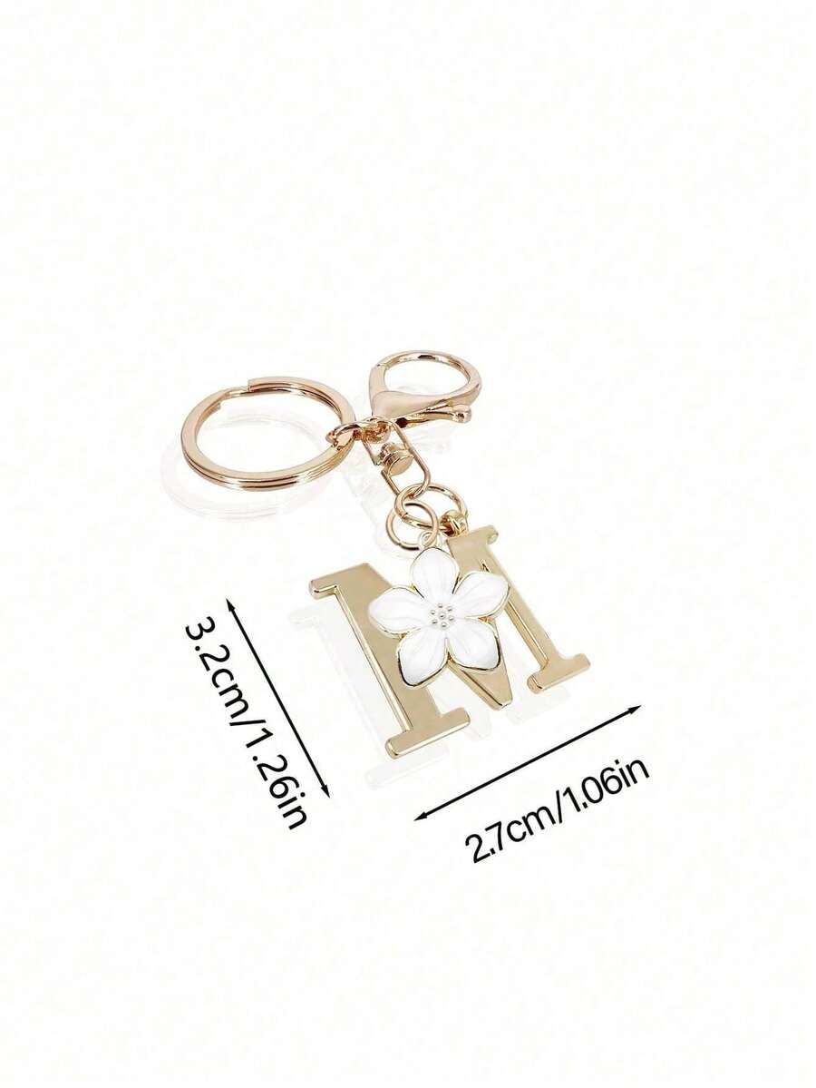 Elegant Metal Heart-Shaped Letter Keychain