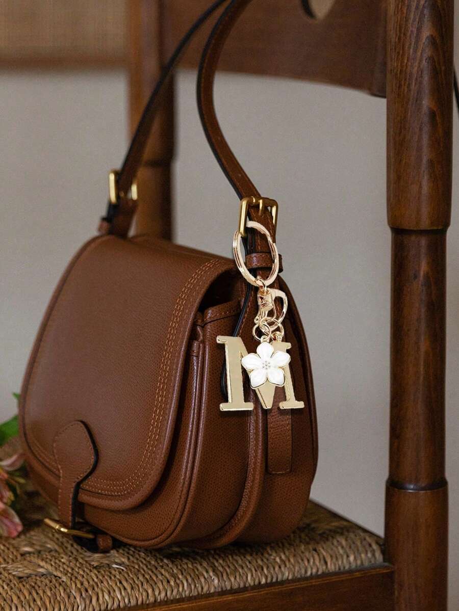 Elegant Metal Heart-Shaped Letter Keychain