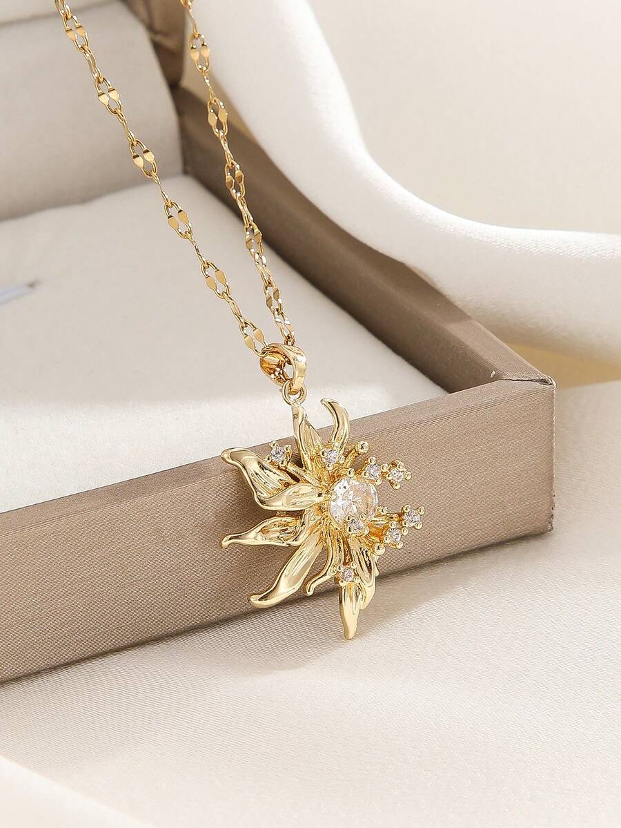 1 Set Stainless Steel Necklace & Earrings