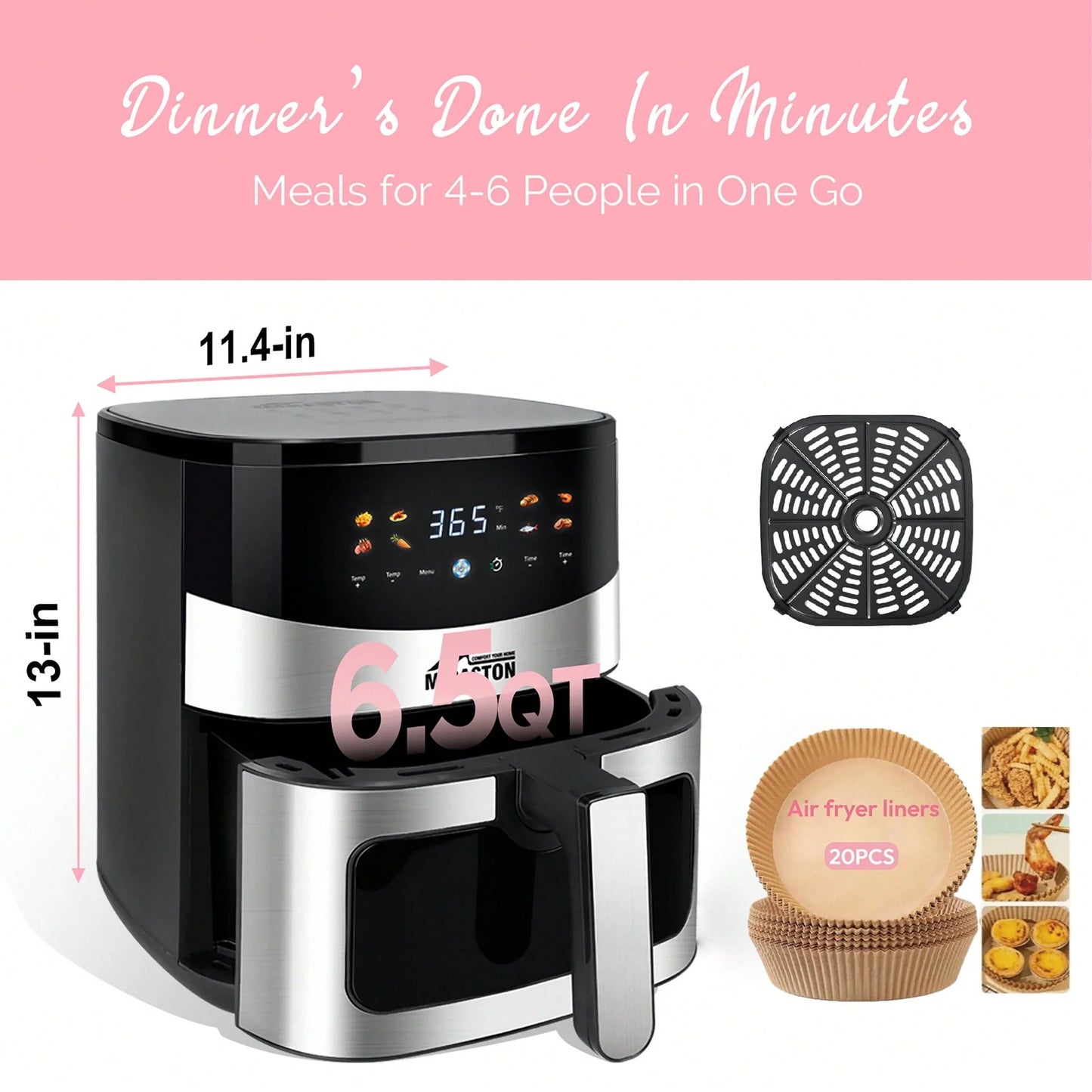 MIRASTON 6.5QT Digital Air Fryer