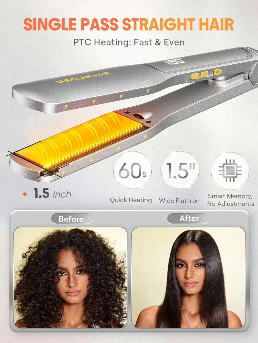 SHEGLAM HAIR Sleek Chic Wide Glide Straightener