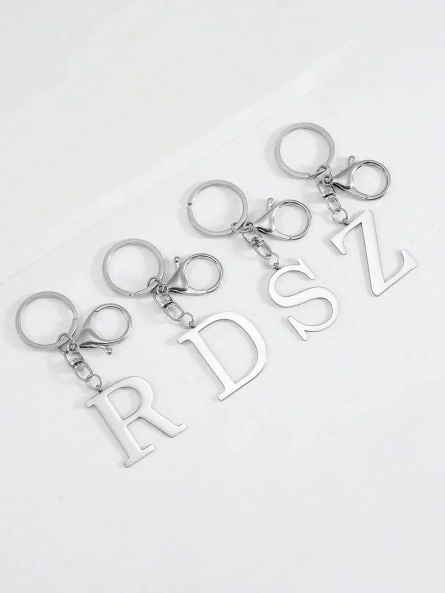 Elegant Metal Heart-Shaped Letter Keychain