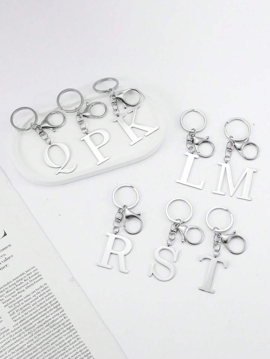 Elegant Metal Heart-Shaped Letter Keychain