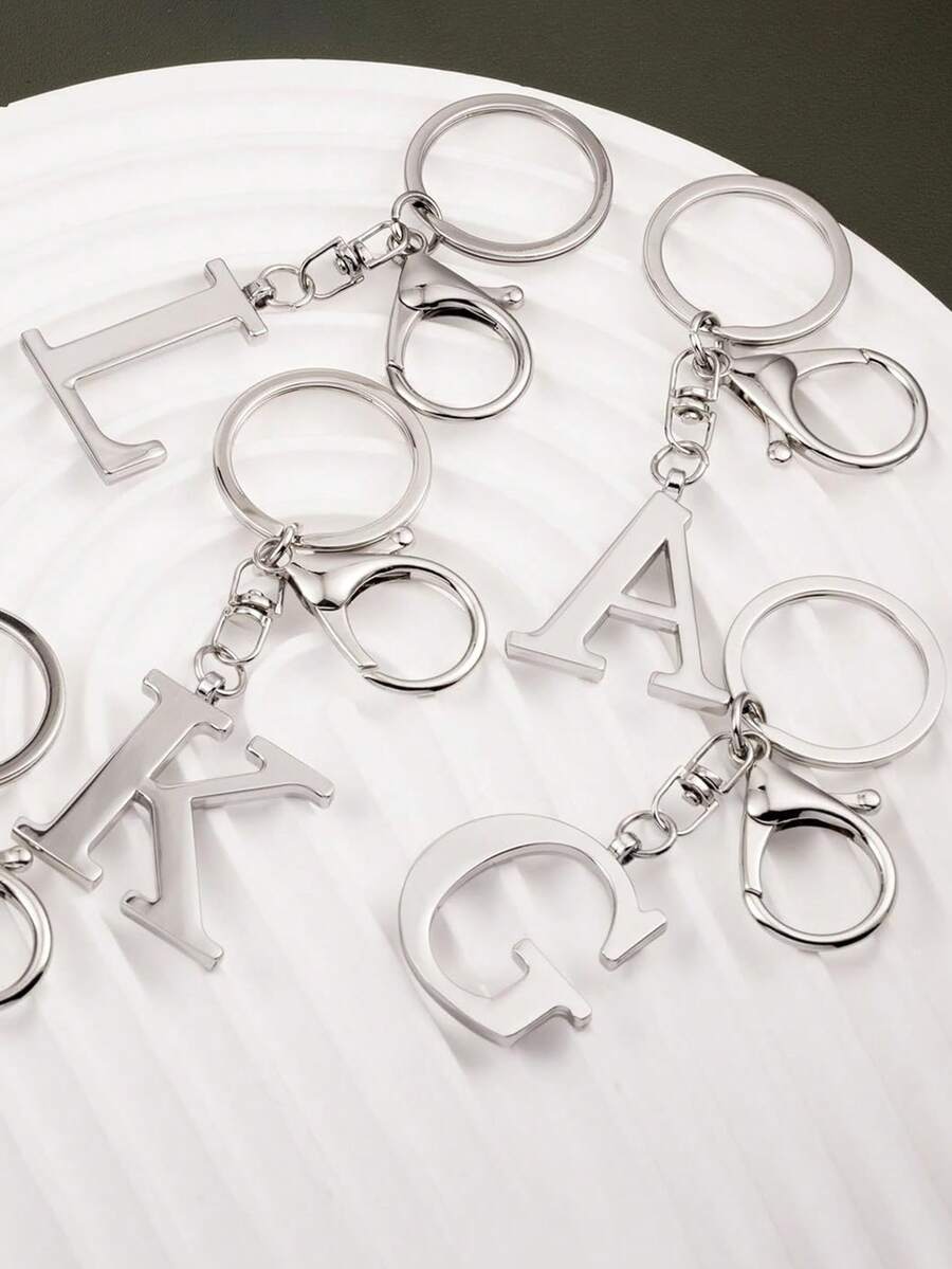 Elegant Metal Heart-Shaped Letter Keychain