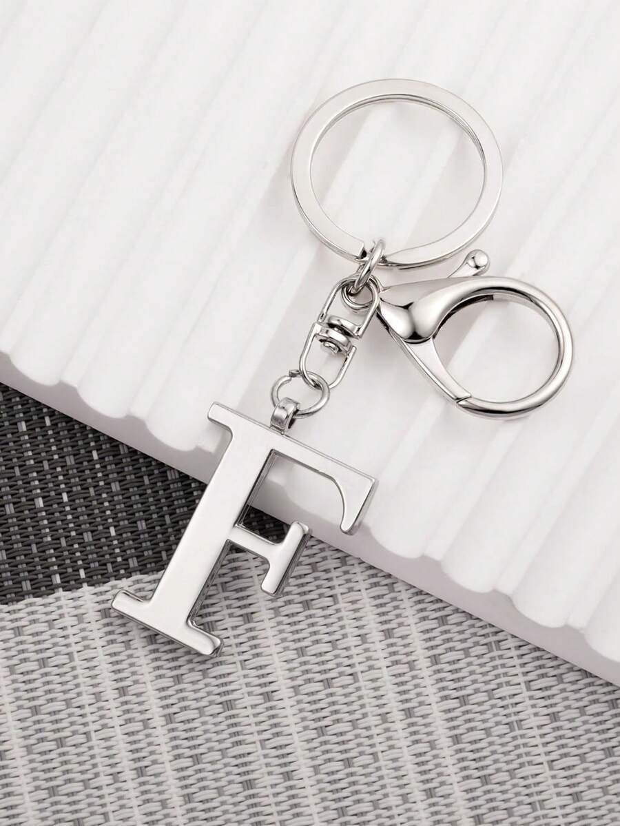 Elegant Metal Heart-Shaped Letter Keychain