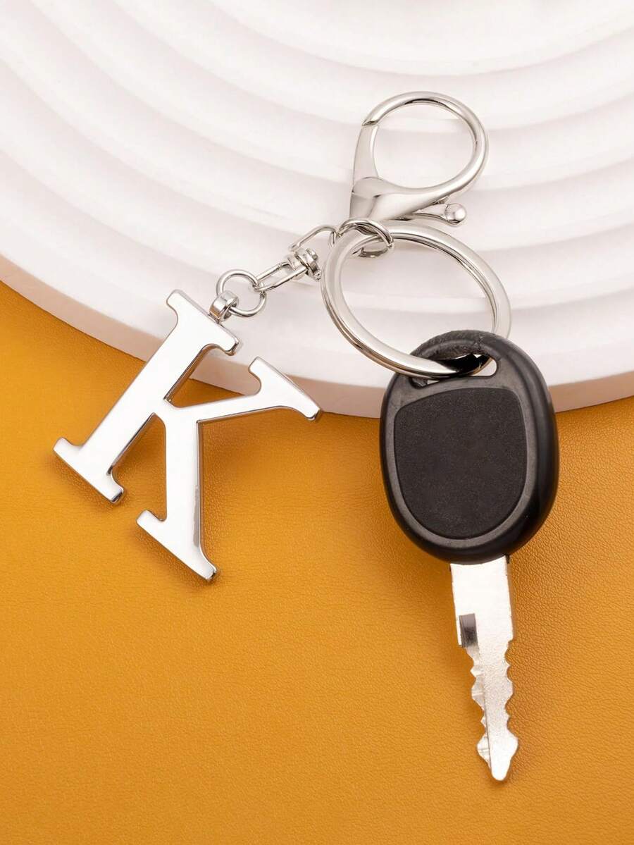 Elegant Metal Heart-Shaped Letter Keychain