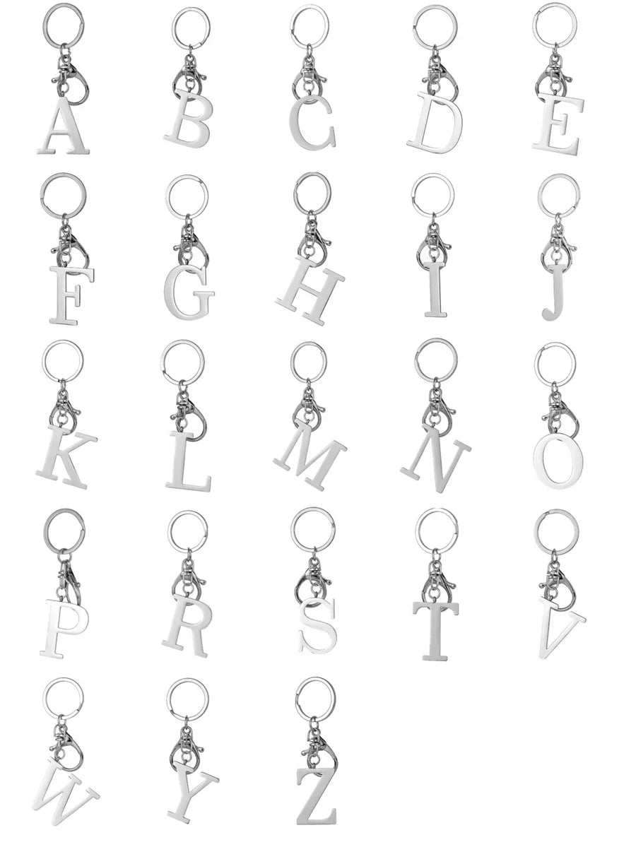 Elegant Metal Heart-Shaped Letter Keychain