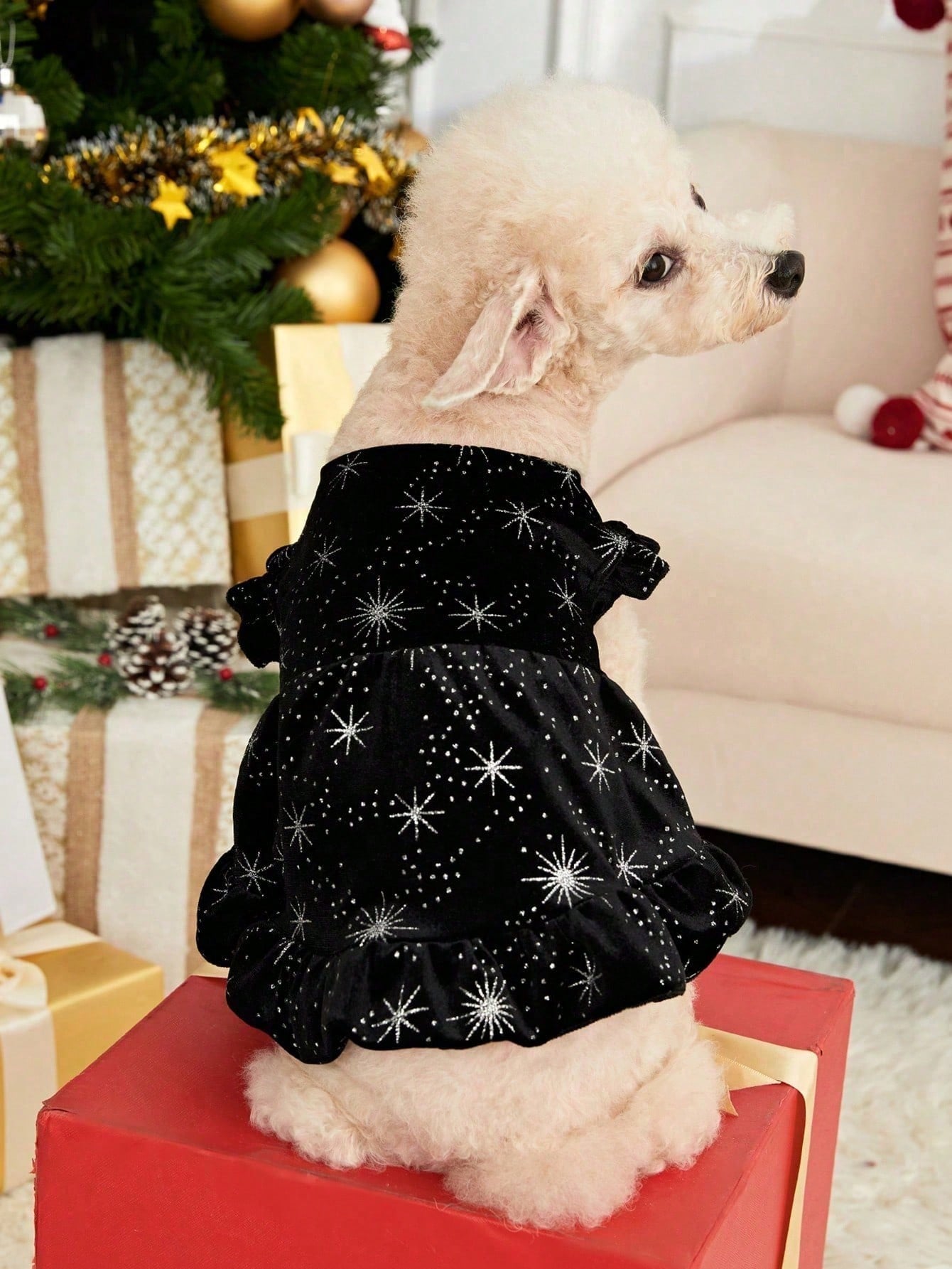 PETSIN Velvet Snowflake Pet Dress