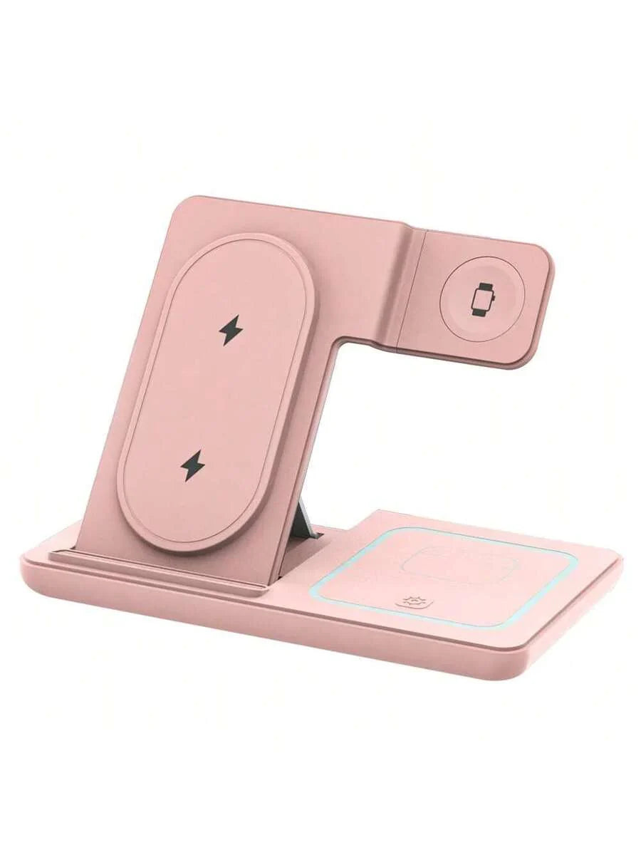 AmSengo 15W Foldable 3-In-1 Fast Wireless Charging Station