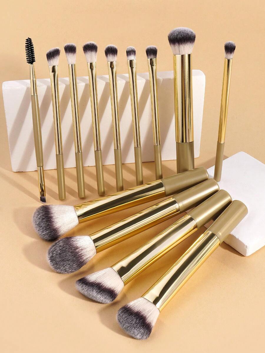 MAANGE Professional Soft Hair Aluminum Tube Makeup Brush Set