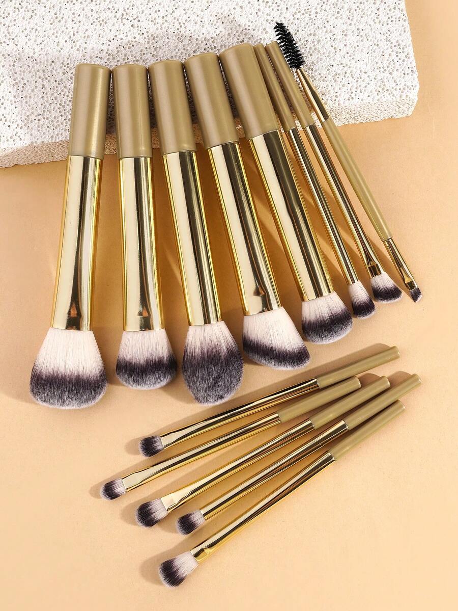 MAANGE Professional Soft Hair Aluminum Tube Makeup Brush Set