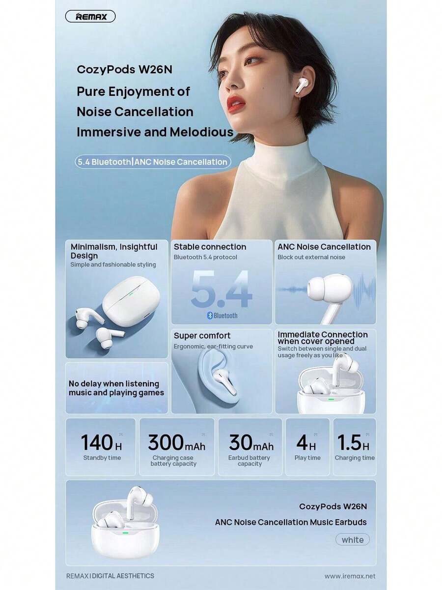 REMAX CozyPods W26N Earphones Offer Deep Noise Reduction
