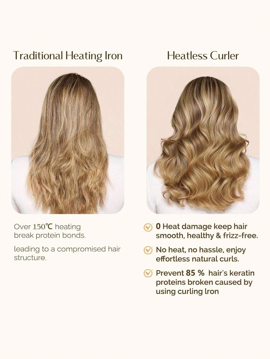 4pcs No-Heat Hair Curlers