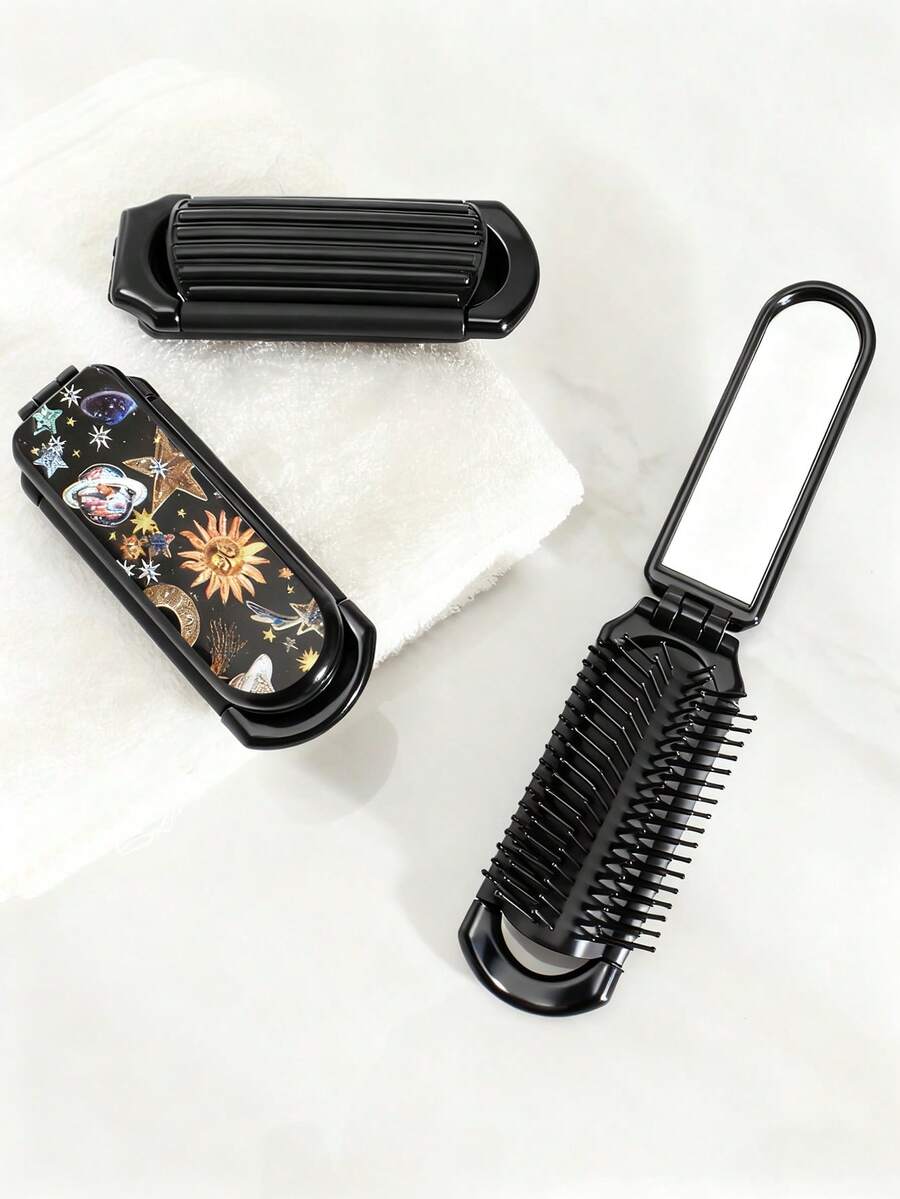 X Milania 1pc Foldable Comb - Cream Color