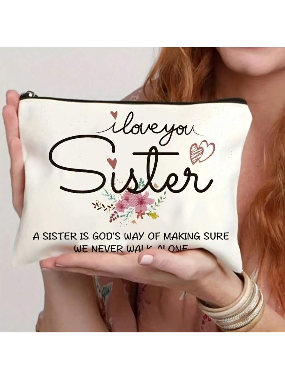 Floral I Love You Sister Pouch