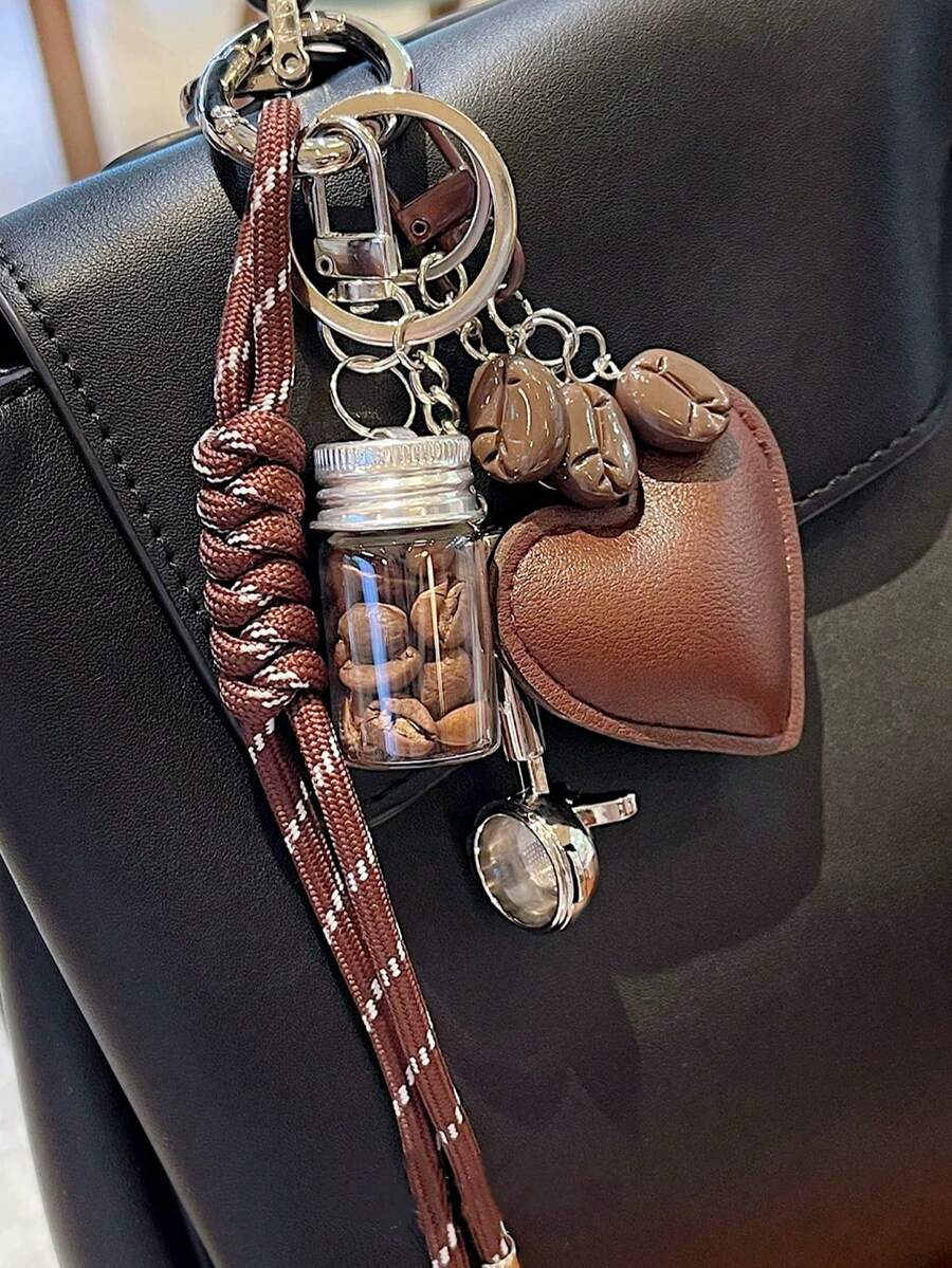 Fabric Coffee Bottle Spoon, Leather Heart