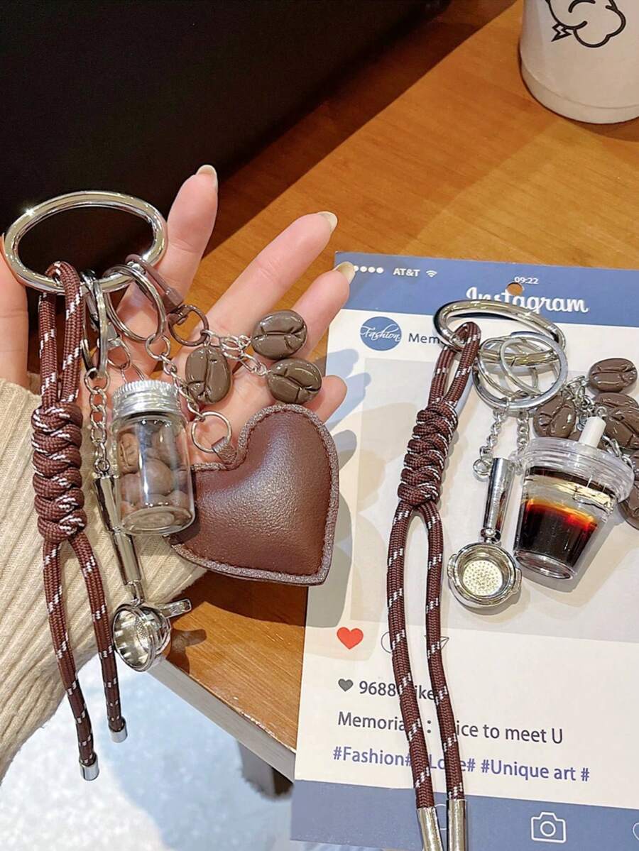 Fabric Coffee Bottle Spoon, Leather Heart
