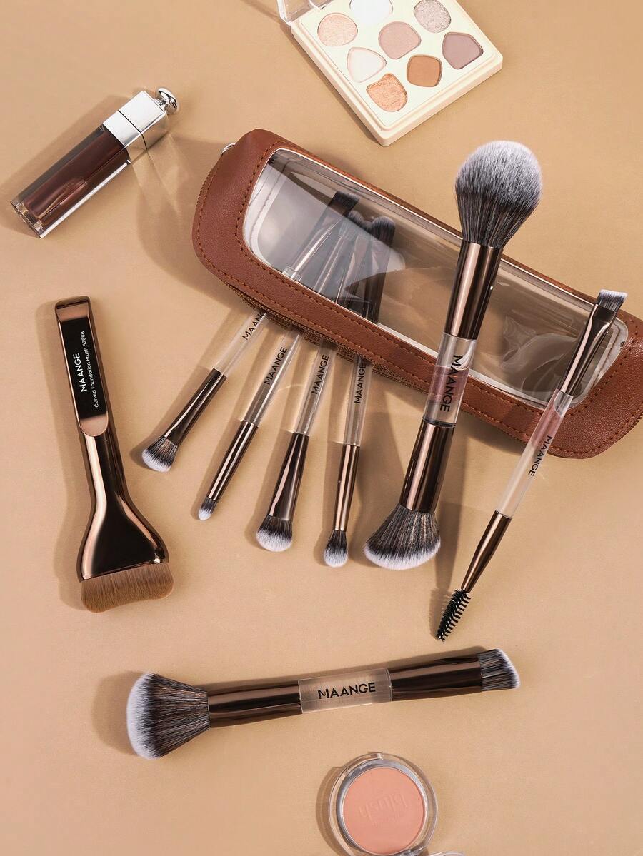 MAANGE Professional Soft Hair Aluminum Tube Makeup Brush Set