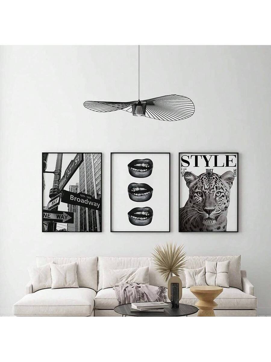 Leopard Cheetah Mural Decorative Canvas Painting Pink Fashion