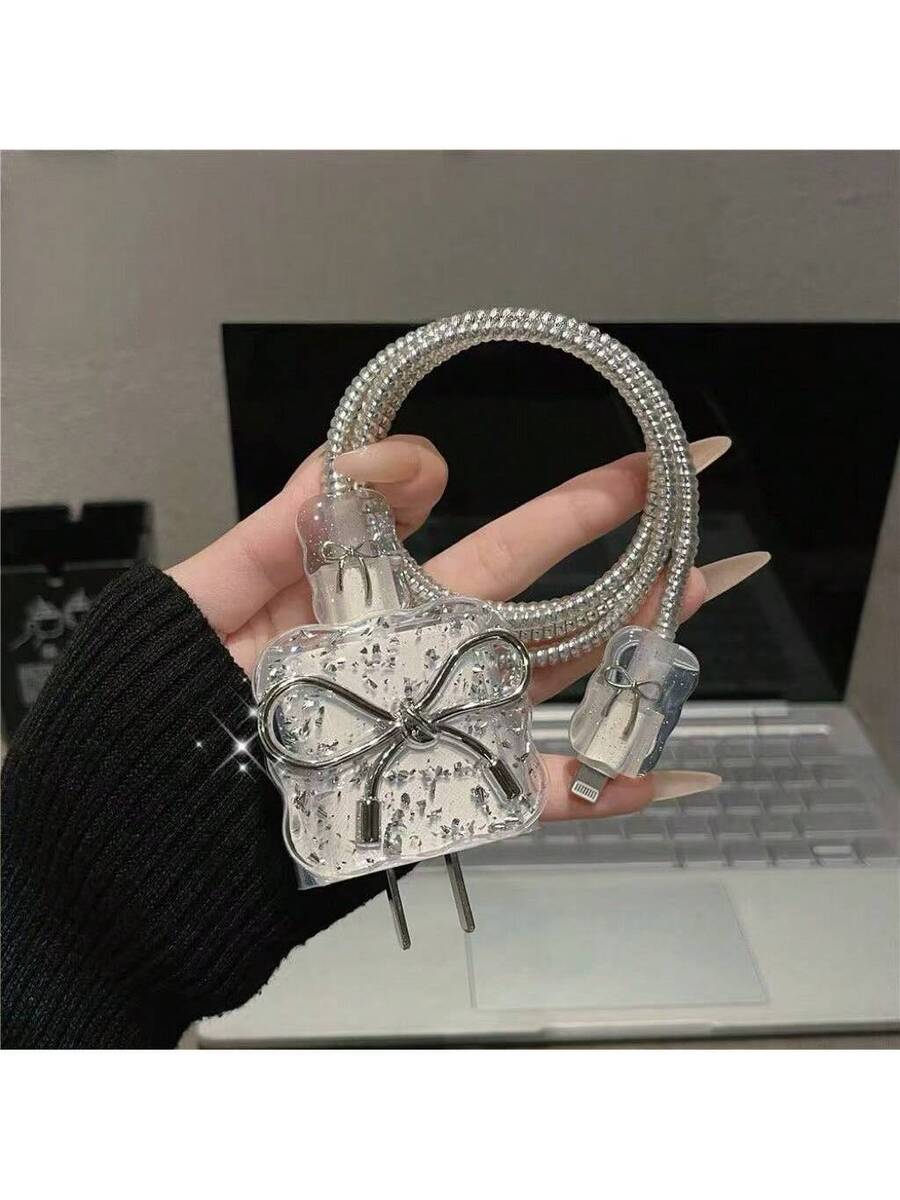 Pearl Design Charger Set, Includes Charging Cable Protector
