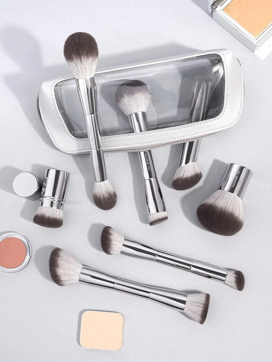 MAANGE Professional Soft Hair Aluminum Tube Makeup Brush Set