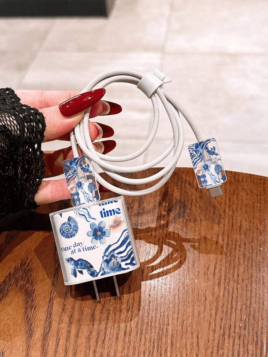 Cute Sea Turtle Design Charger Data Cable Protector Case