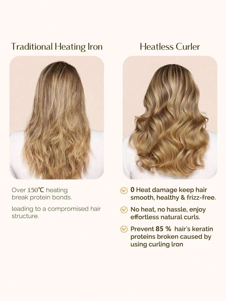 4pcs No-Heat Hair Curlers