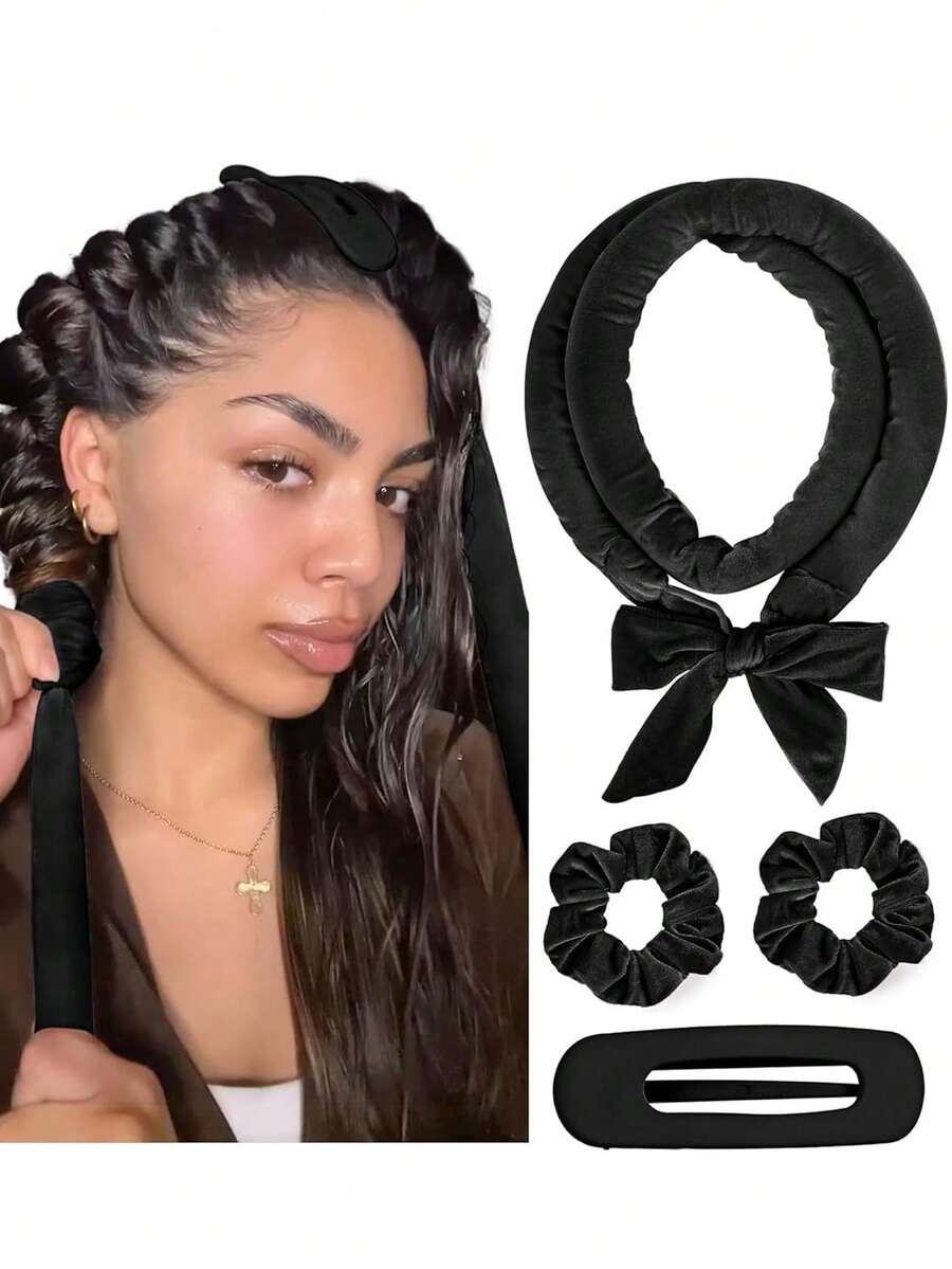 4pcs No-Heat Hair Curlers