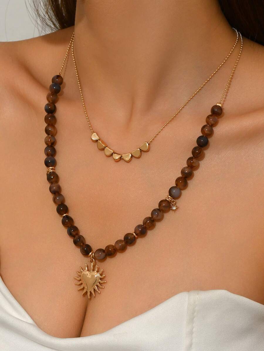 Elegant Fashion Gold Chain Plastic Orange Red Jelly
