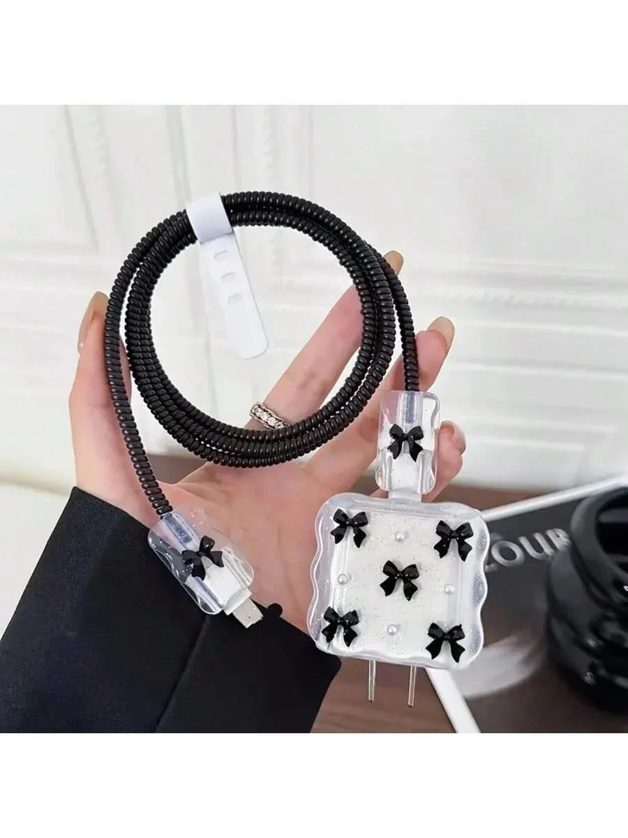 Pearl Design Charger Set, Includes Charging Cable Protector