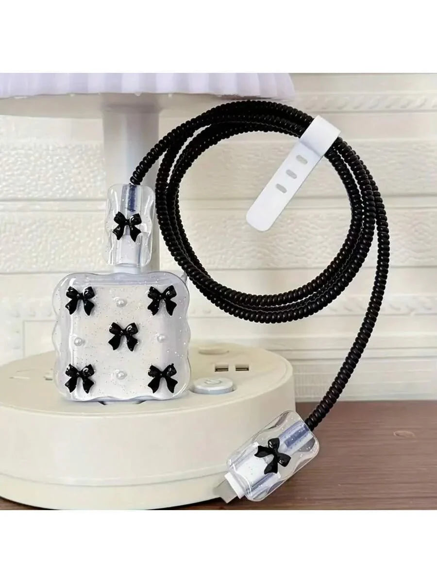 Pearl Design Charger Set, Includes Charging Cable Protector