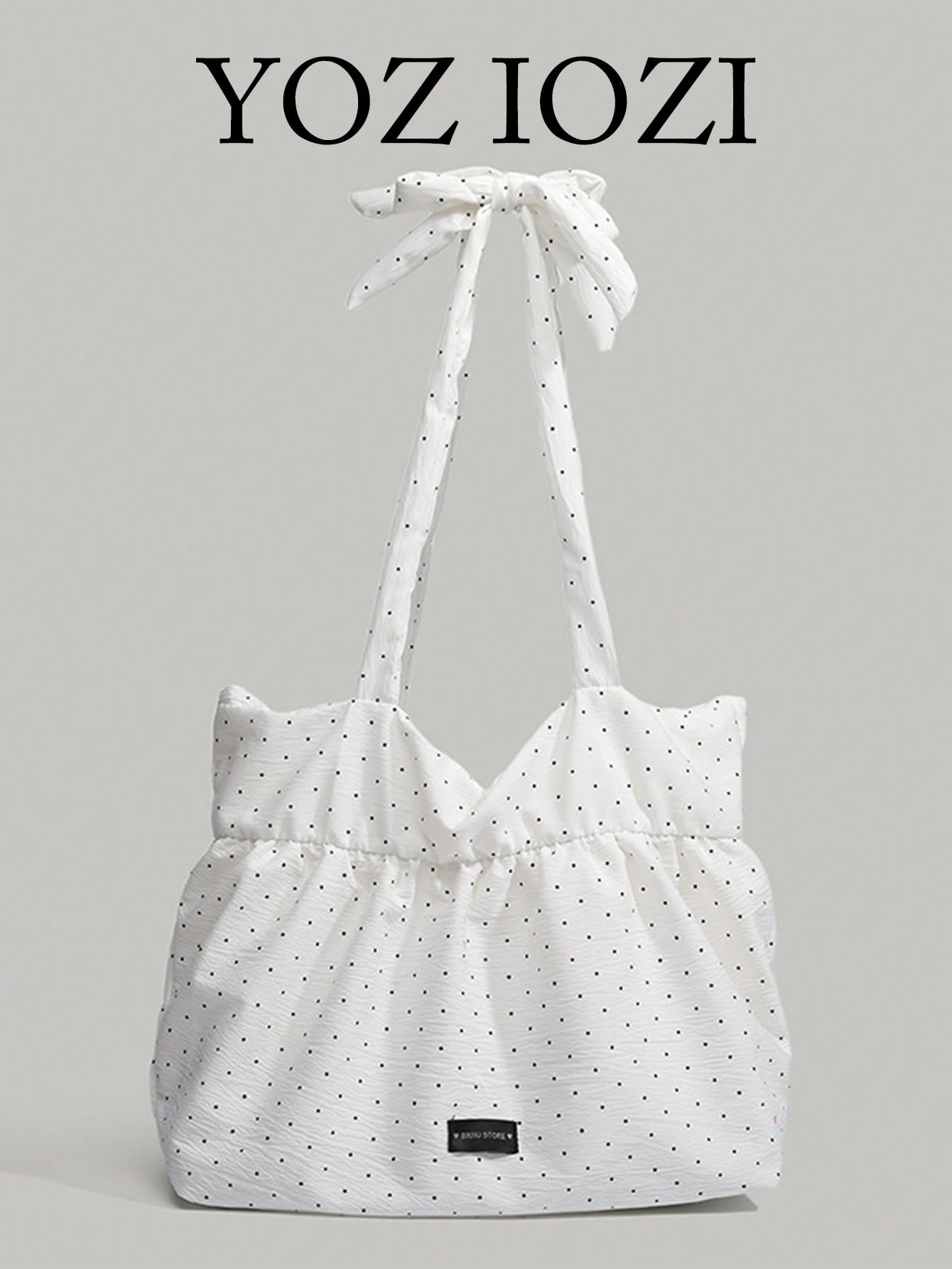 Polka Dot Heart Canvas Tote