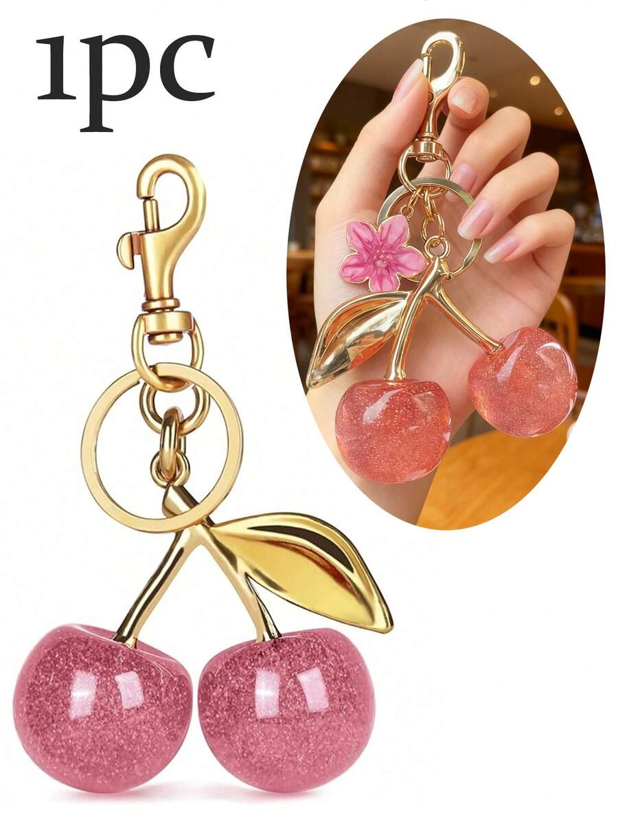 1pc Unique Shiny Cherry Shaped Pendant