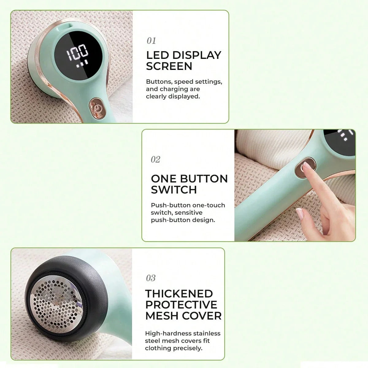 Rechargeable Fabric Shaver LED