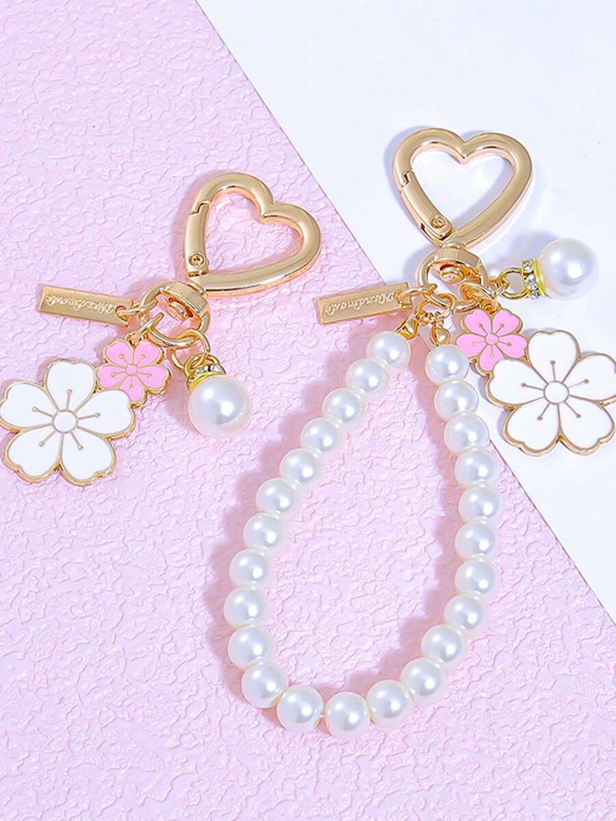 Elegant Flower Patterned Alloy Pearl Bracelet