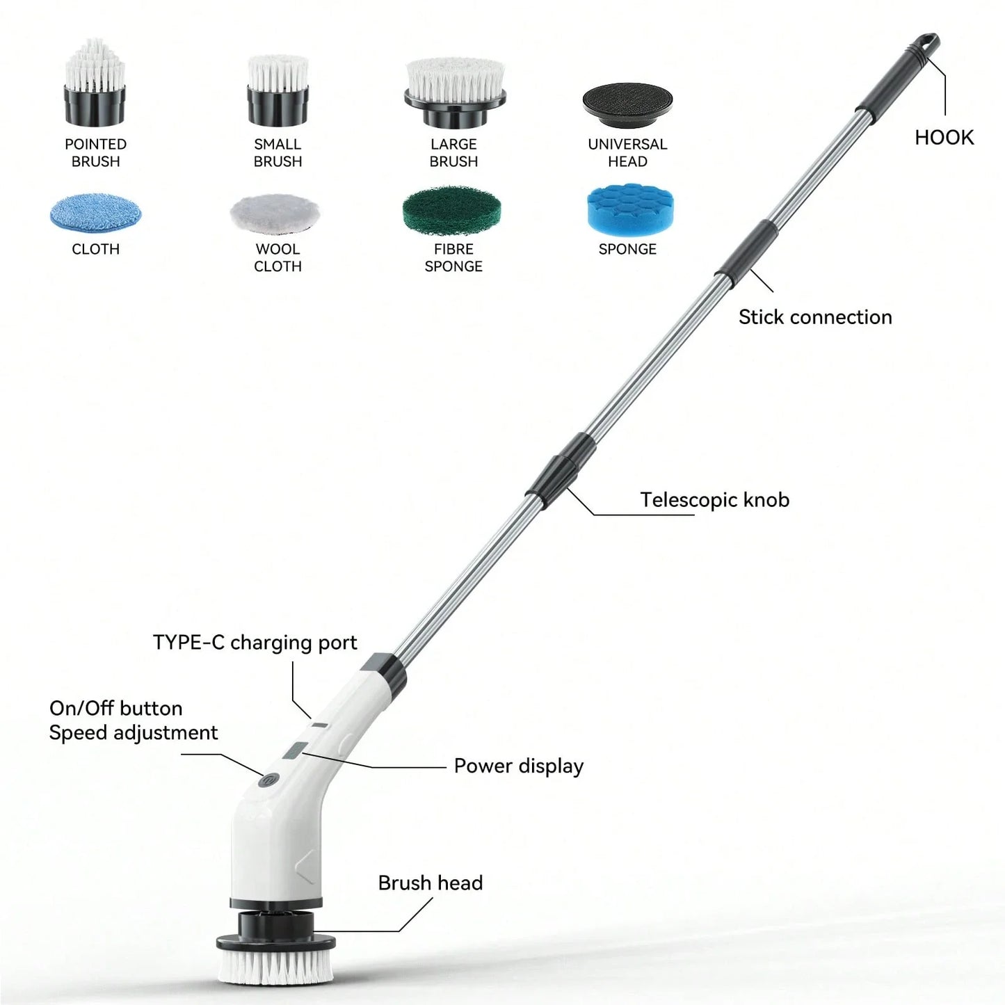 Cordless Electric Spin Scrubber