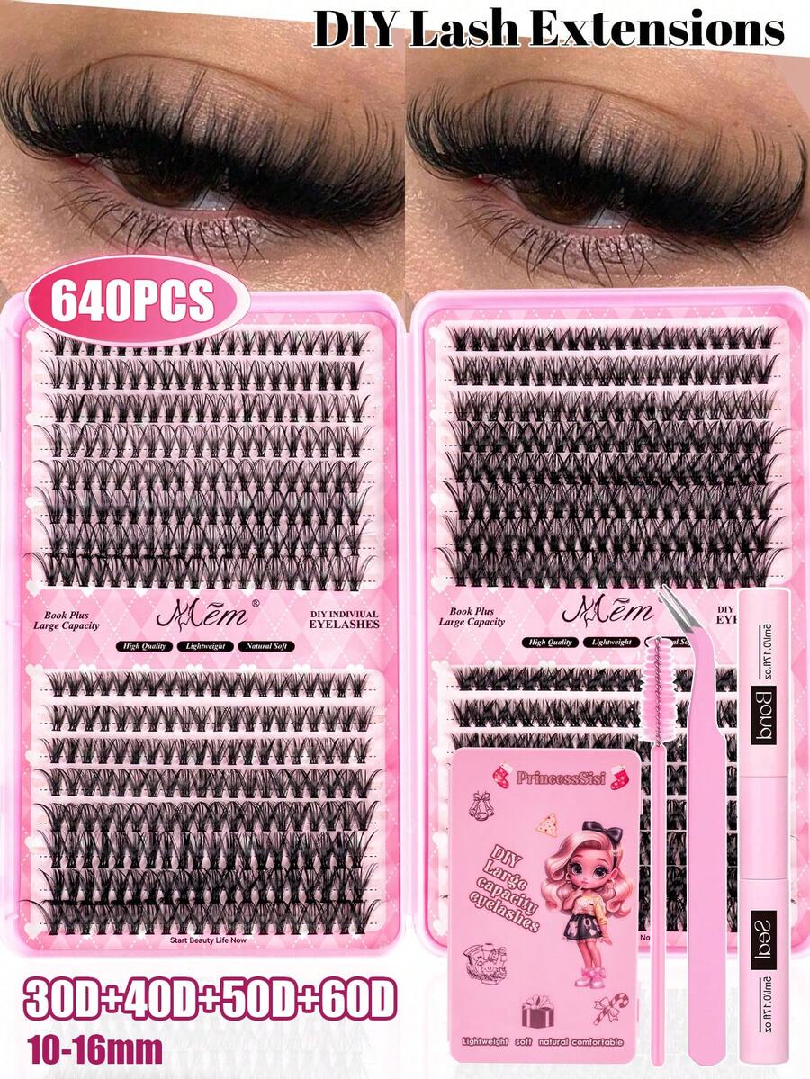 MEM Eyelash Extension Kit, DIY Eyelash Extension Set