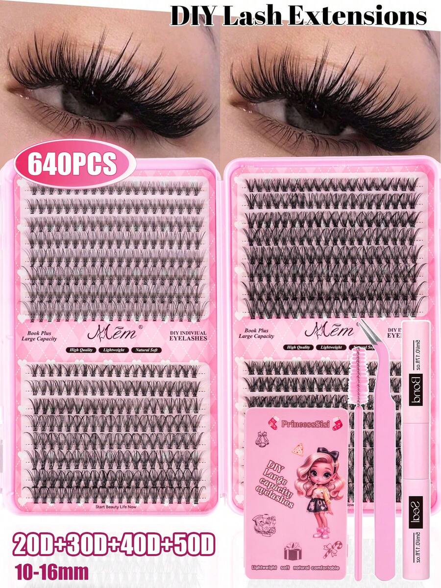 MEM Eyelash Extension Kit, DIY Eyelash Extension Set