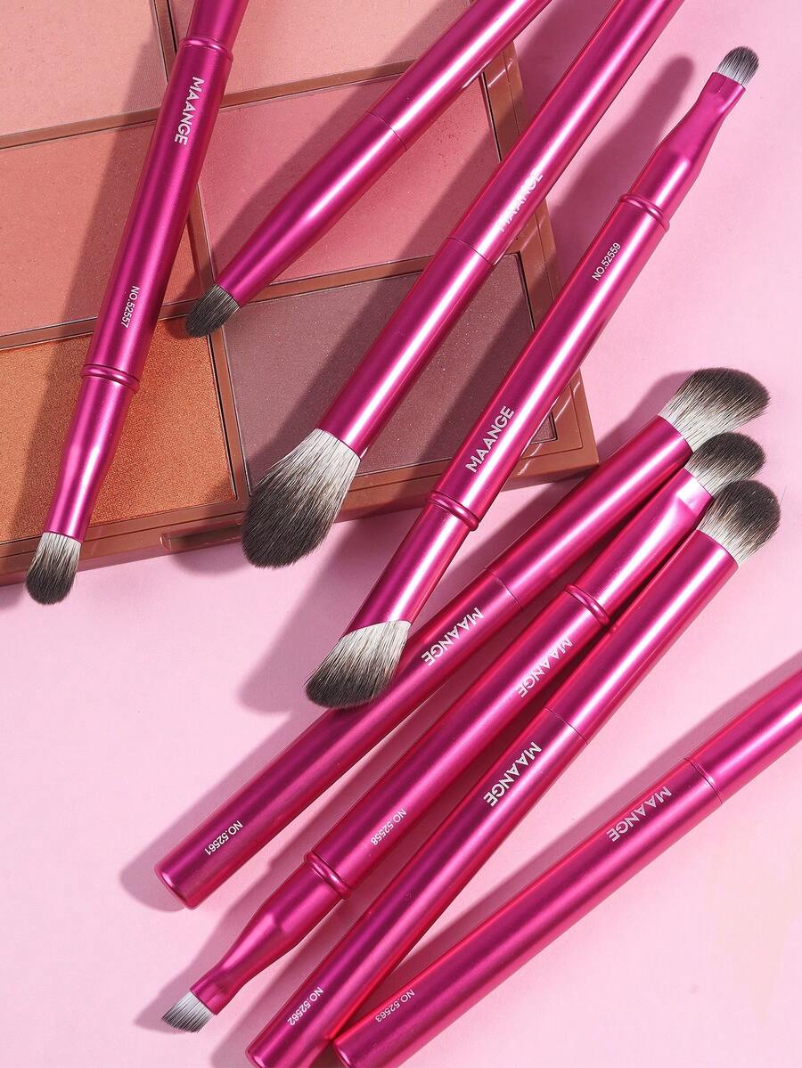 MAANGE Professional Soft Hair Aluminum Tube Makeup Brush Set