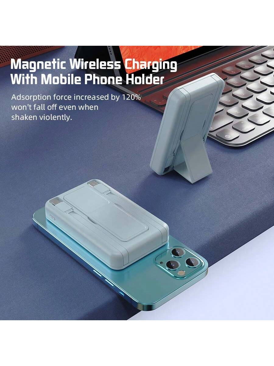 GAWFOLK Pink 10000mAh Power Bank With Stand