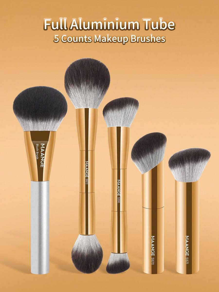 MAANGE Professional Soft Hair Aluminum Tube Makeup Brush Set