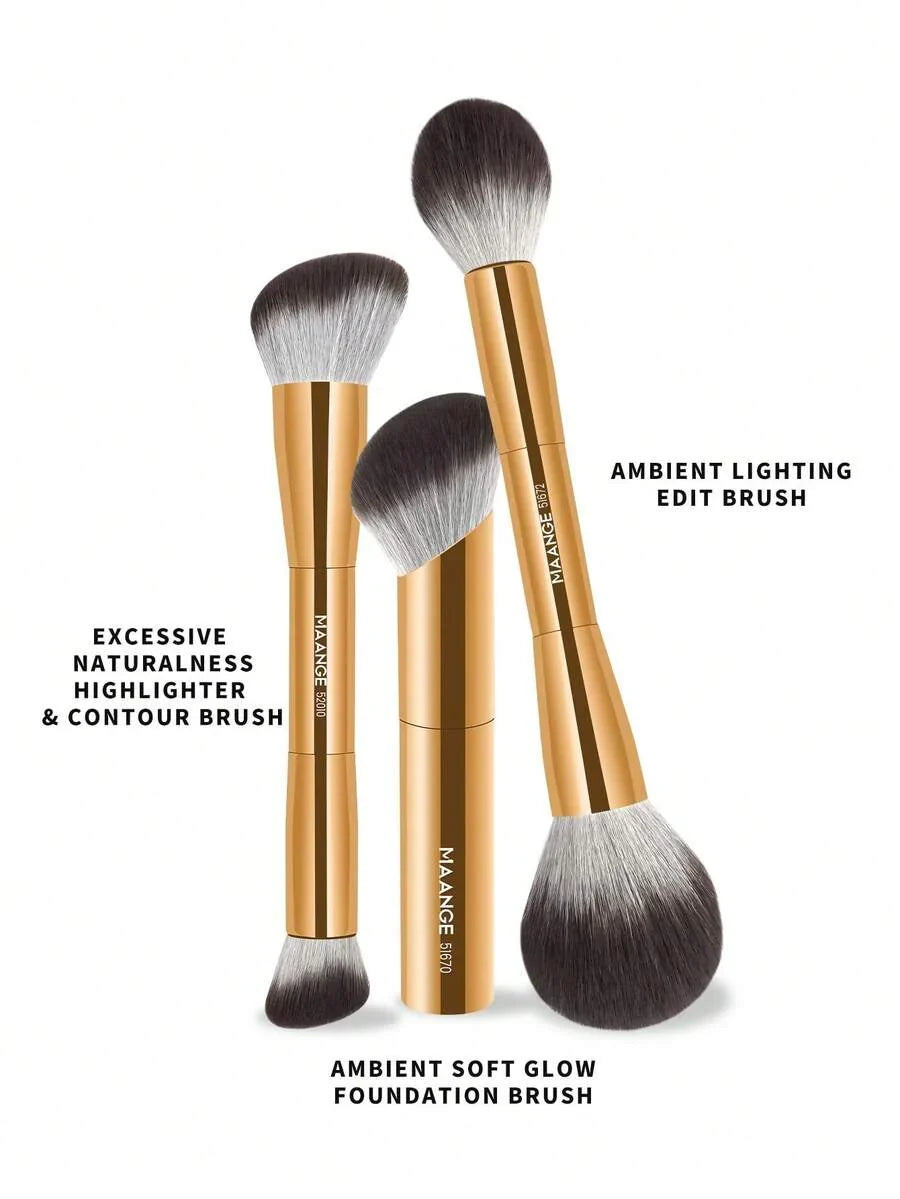 MAANGE Professional Soft Hair Aluminum Tube Makeup Brush Set