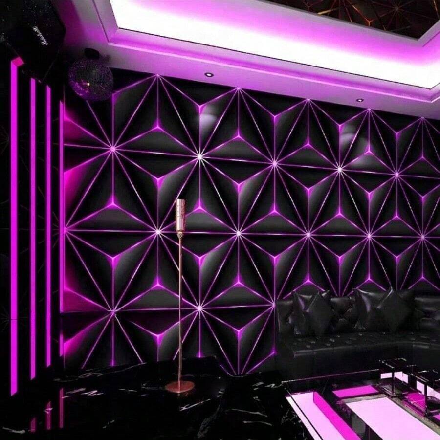 1 Roll 3D Luminous Wallpaper, Modern Tech Style