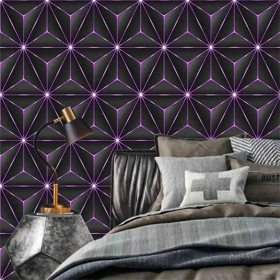 1 Roll 3D Luminous Wallpaper, Modern Tech Style